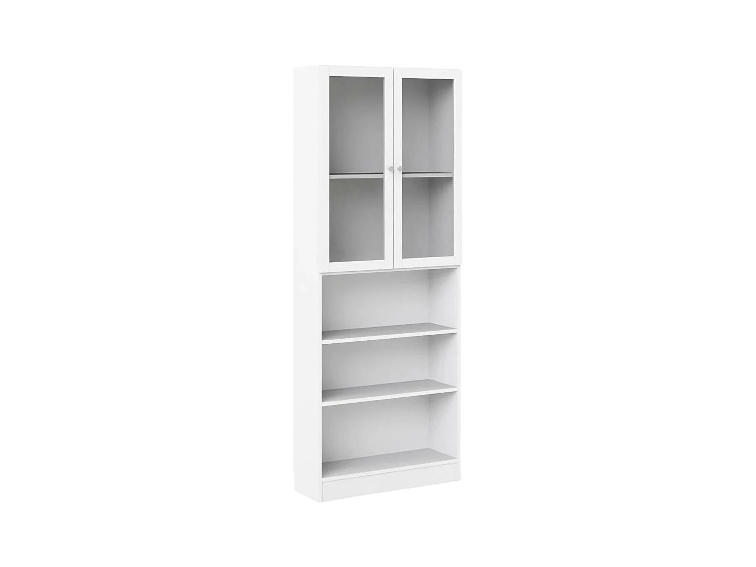 Bibliothèque Dsmallin, Etagère de bureau, Porte-livre mobile, Librairie, 79x28 h203 cm, Blanc