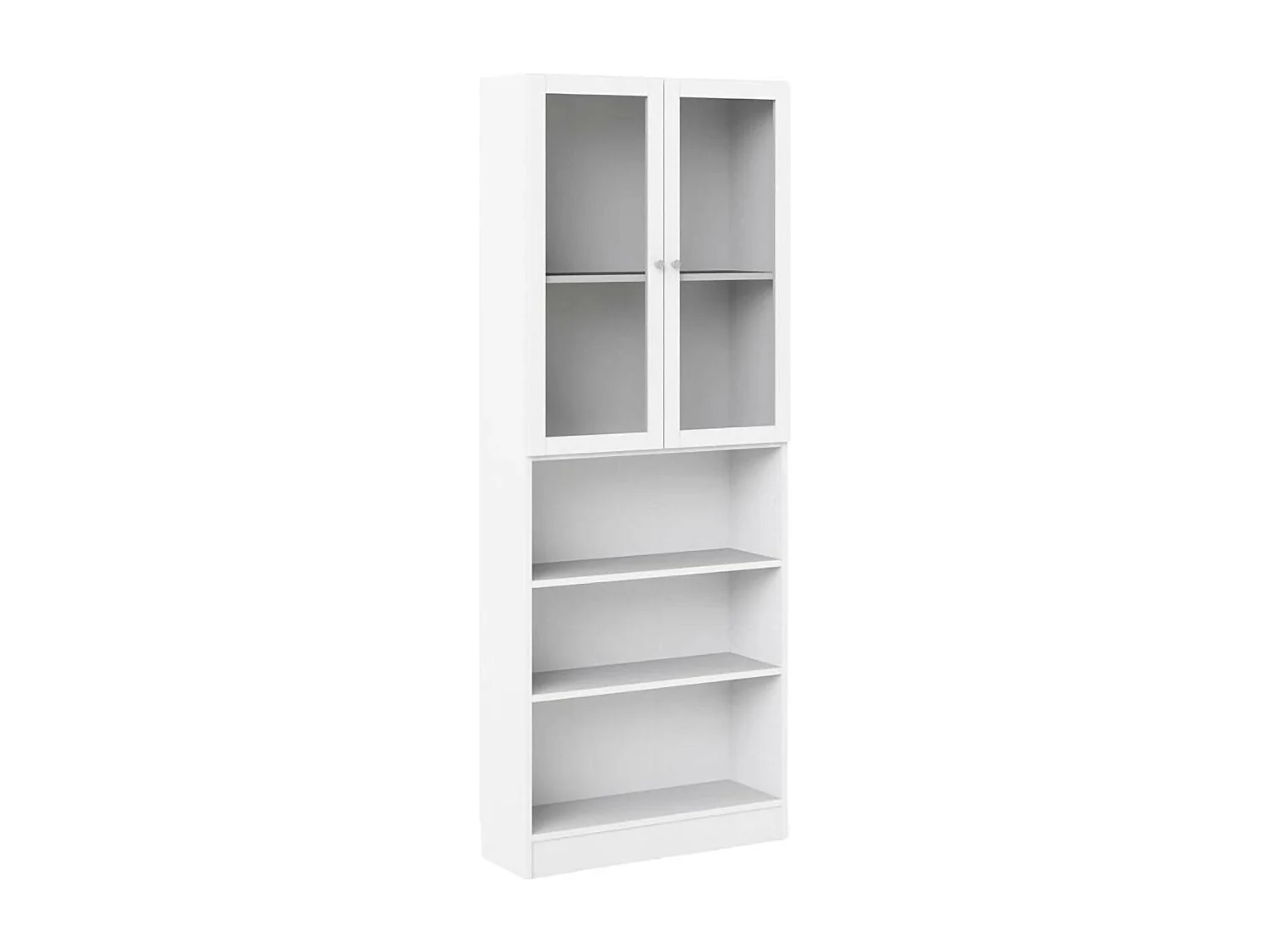 Estante para libros Dsmallin, Estante de oficina, Porta libros móvil, Biblioteca, 79x28 h203 cm, Blanco