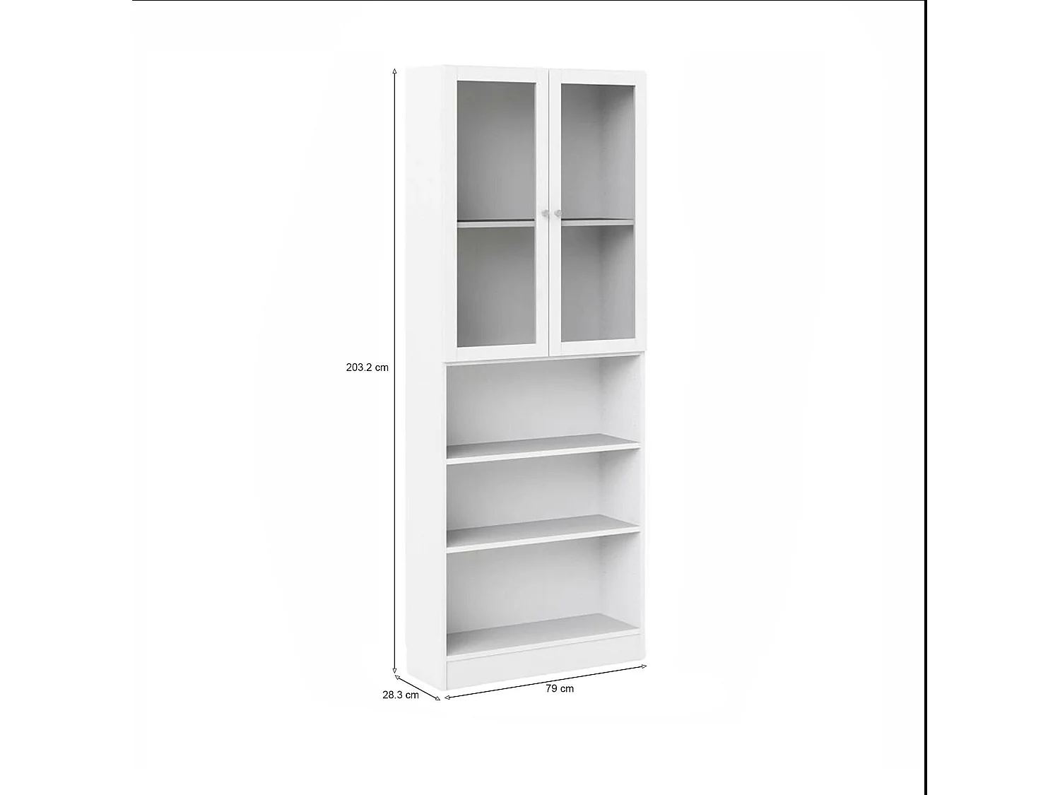 Estante para libros Dsmallin, Estante de oficina, Porta libros móvil, Biblioteca, 79x28 h203 cm, Blanco