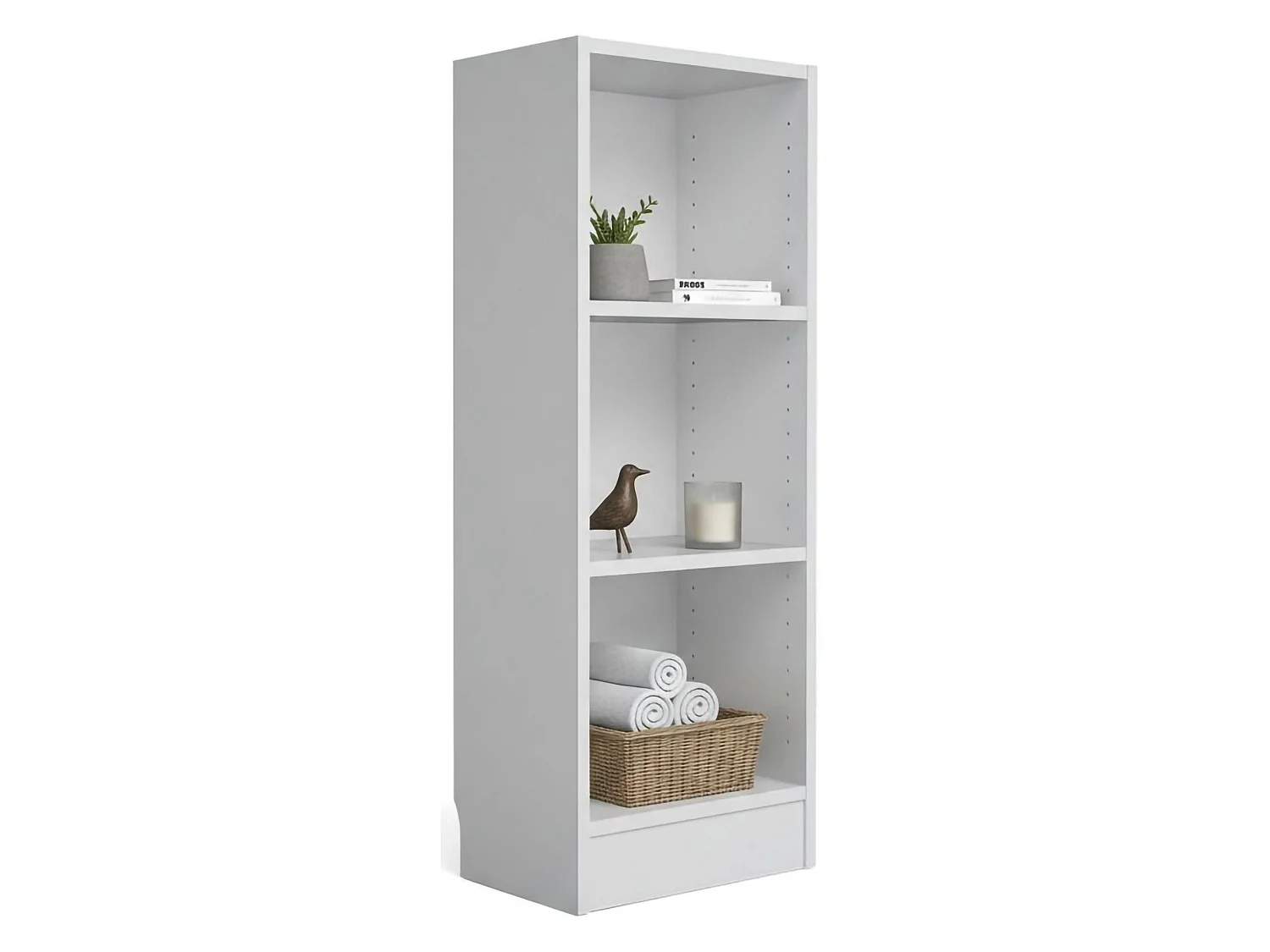 Dsavoin boekenkast, Kantoorplank, Boekenkast, Bibliotheek, 41x27 h107 cm, Wit