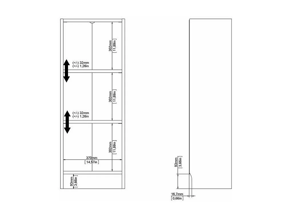 Bücherregal Dsavoin, Büroregal, Mobiler Buchhalter, Bücherbrett, 41x27 h107 cm, Eiche