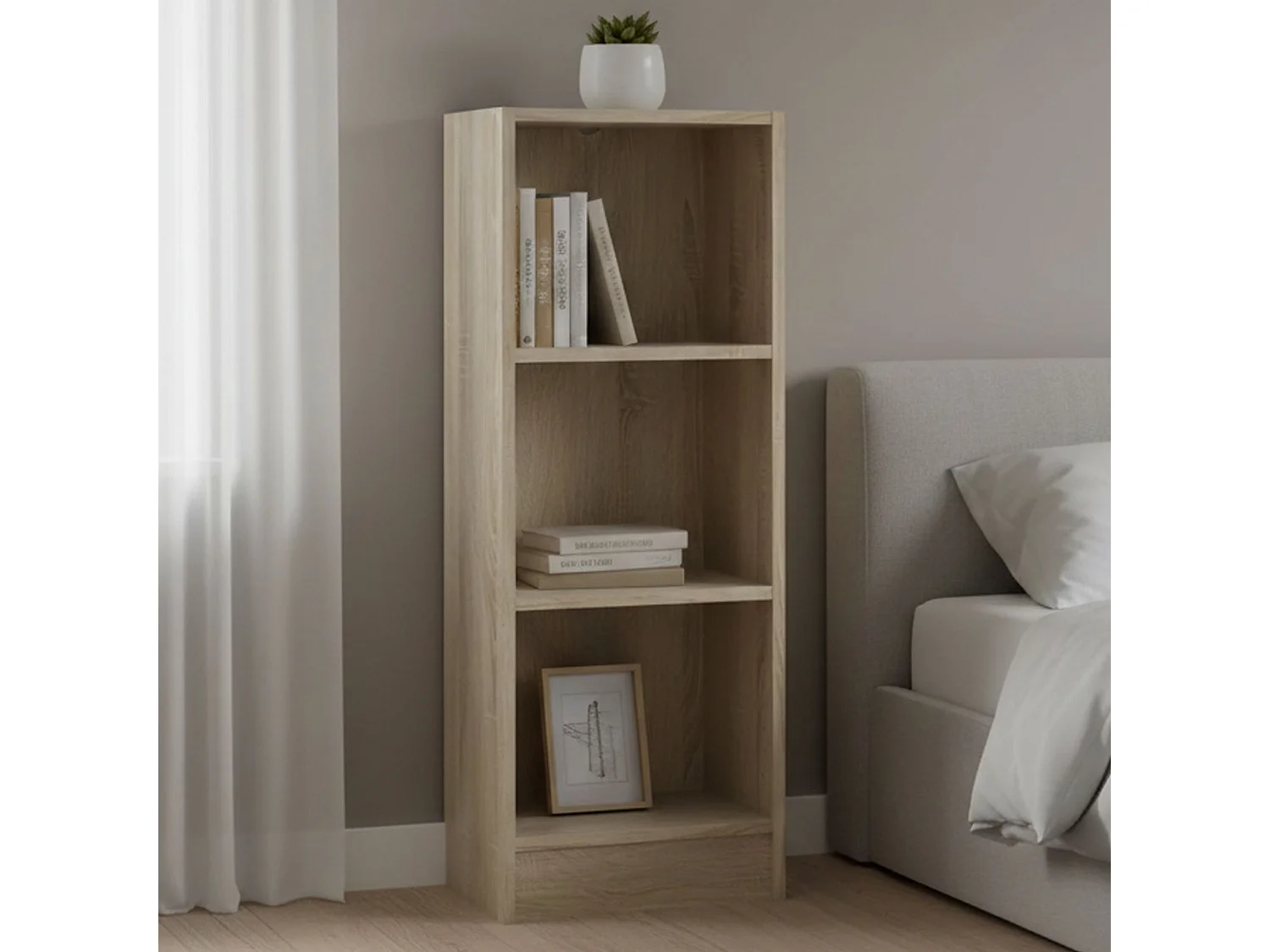 Dsavoin boekenkast, Kantoorplank, Boekenkast, Bibliotheek, 41x27 h107 cm, Eiken