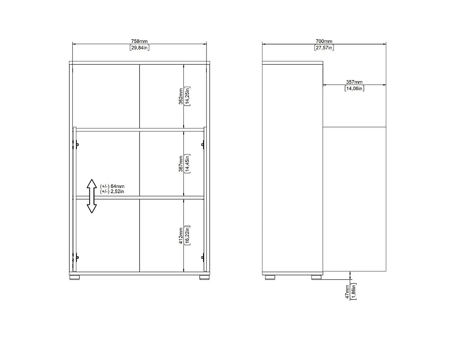 Bibliothèque Dtass, Etagère de bureau, Porte-livre mobile, Librairie, 80x34 h124 cm, Chêne clair et Blanc