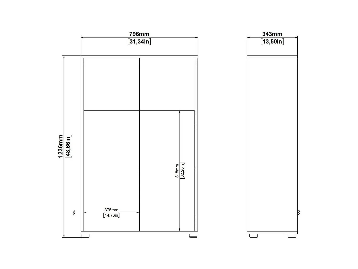 Bibliothèque Dtass, Etagère de bureau, Porte-livre mobile, Librairie, 80x34 h124 cm, Chêne clair et Blanc