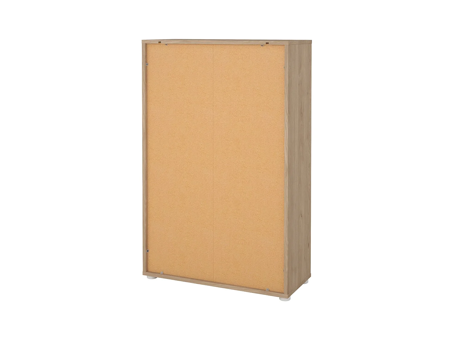 Bibliothèque Dtass, Etagère de bureau, Porte-livre mobile, Librairie, 80x34 h124 cm, Chêne clair et Blanc