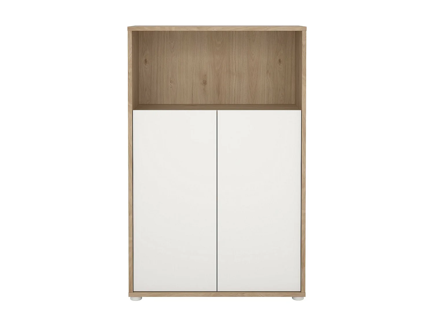 Estante Dtass, estante de escritório, estante, biblioteca, 80x34 h124 cm, carvalho e branco