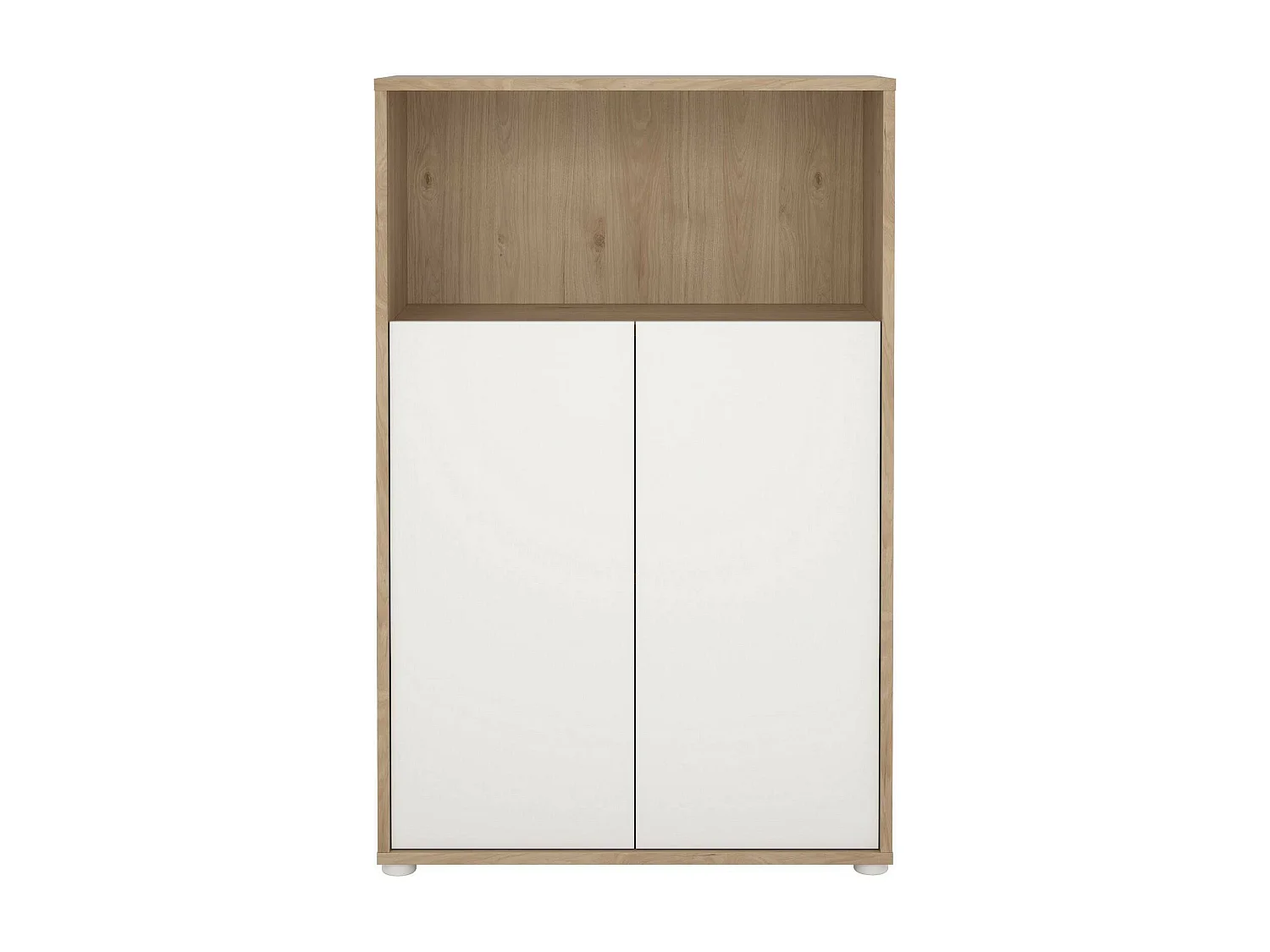 Estante Dtass, estante de escritório, estante, biblioteca, 80x34 h124 cm, carvalho e branco