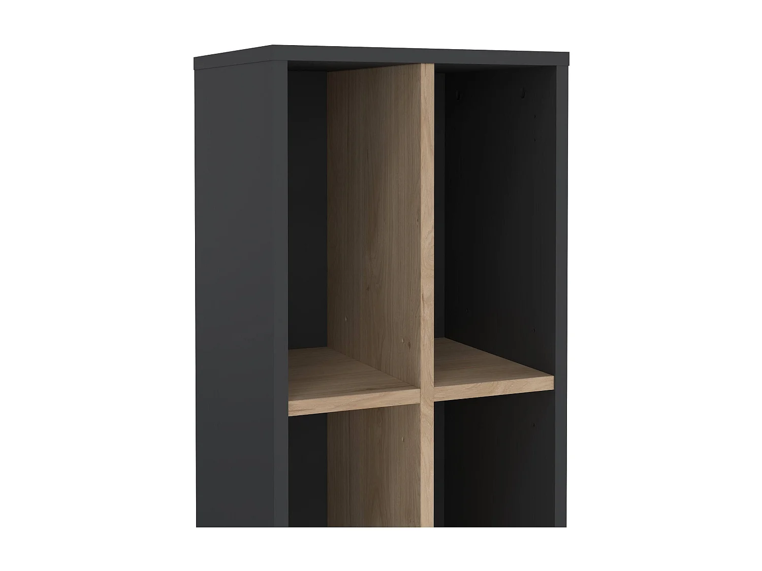 Bibliothèque Dtedesc, Etagère de bureau, Porte-livre mobile, Librairie, 41x34 h205 cm, Chêne et Gris