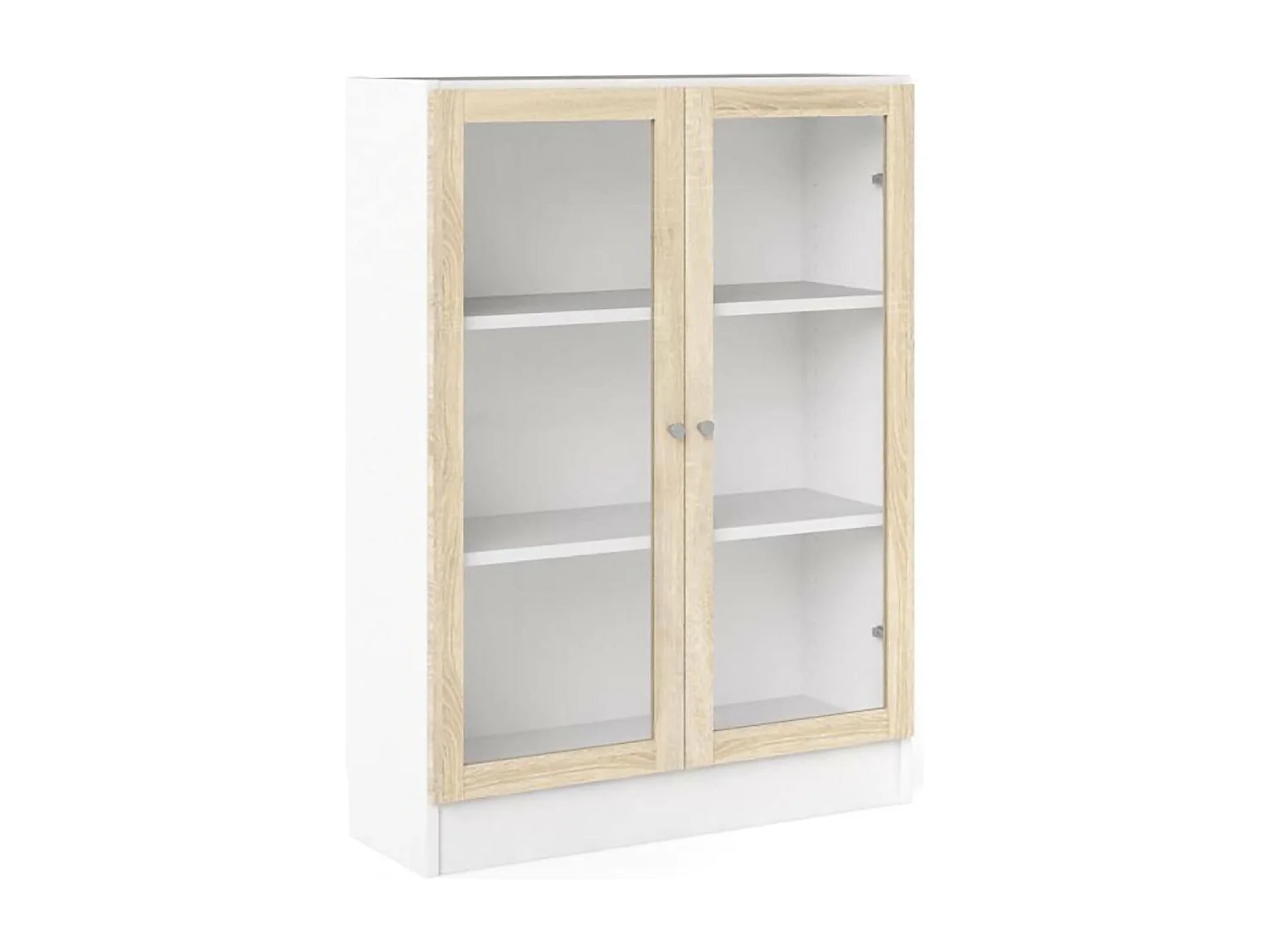 Bibliothèque Dskrinia, Etagère de bureau, Porte-livre mobile, Librairie, 79x28 h107 cm, Blanc et chêne
