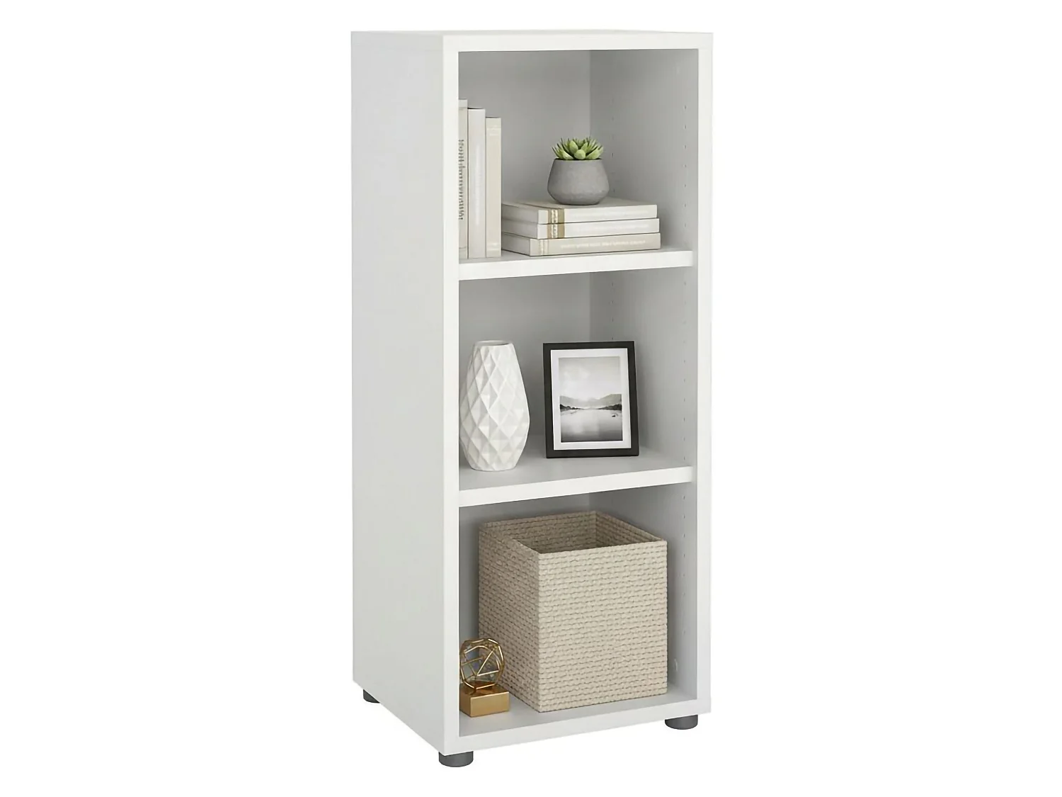 Dterzi boekenkast, Kantoorplank, Boekenkast, Bibliotheek, 47x40 h113 cm, Wit