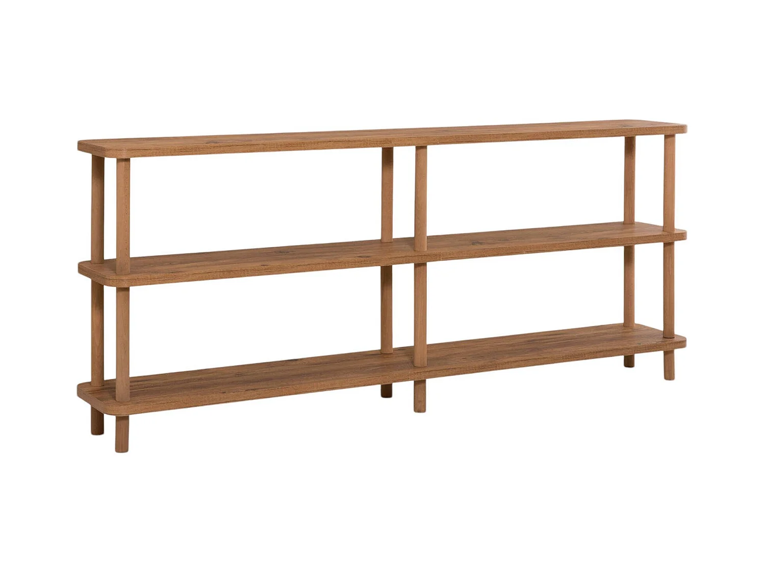 Bibliothèque Dmigliard, Etagère de bureau, Porte-livre mobile, Librairie, 180x35 h75 cm, Chêne