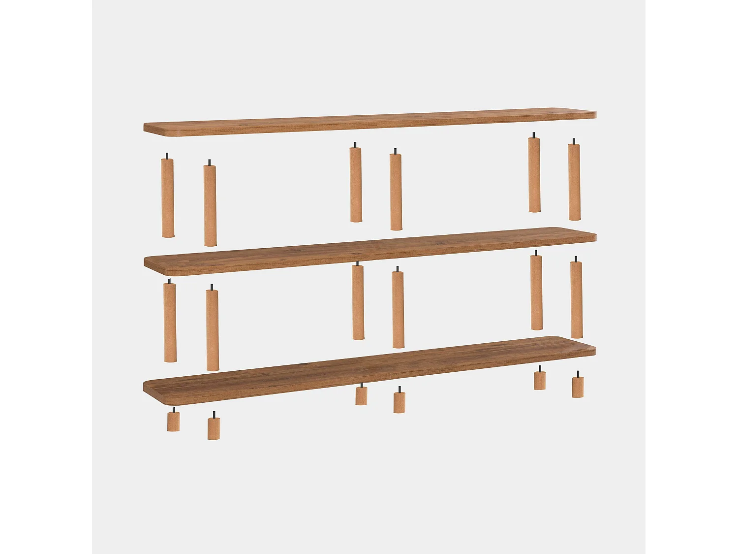 Bibliothèque Dmigliard, Etagère de bureau, Porte-livre mobile, Librairie, 180x35 h75 cm, Chêne