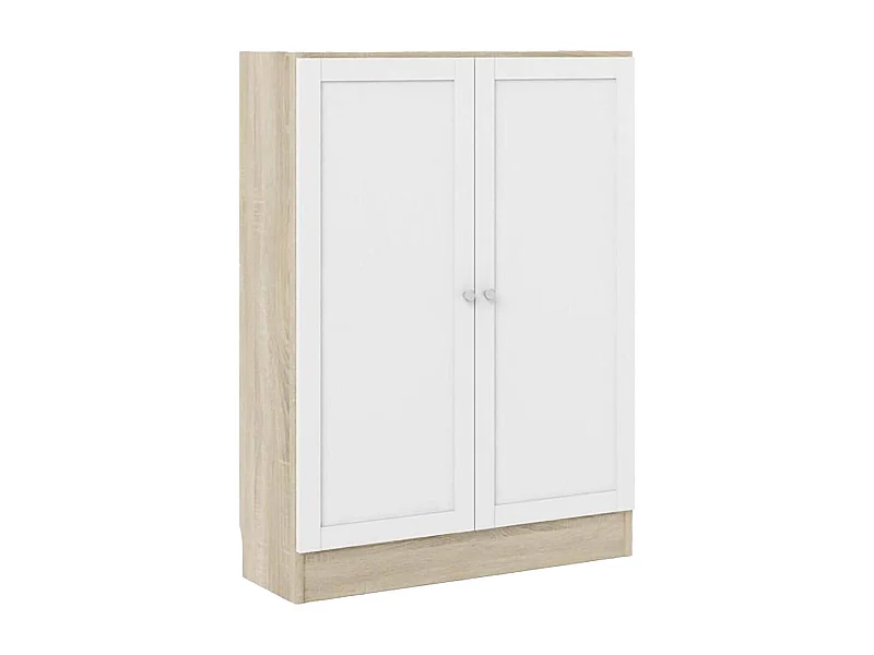 Dsodin boekenkast, Kantoorplank, Boekenkast, Bibliotheek, 79x28 h107 cm, Eiken en Wit