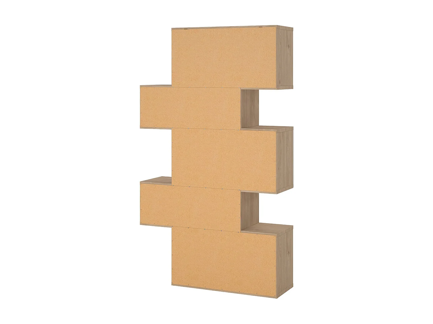 Bibliothèque Dsangall, Etagère de bureau, Porte-livre mobile, Librairie, 96x32 h166 cm, Chêne clair et Blanc