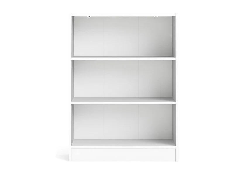 Bibliothèque Droman, Etagère de bureau, Porte-livre mobile, Librairie, 79x27 h107 cm, Blanc