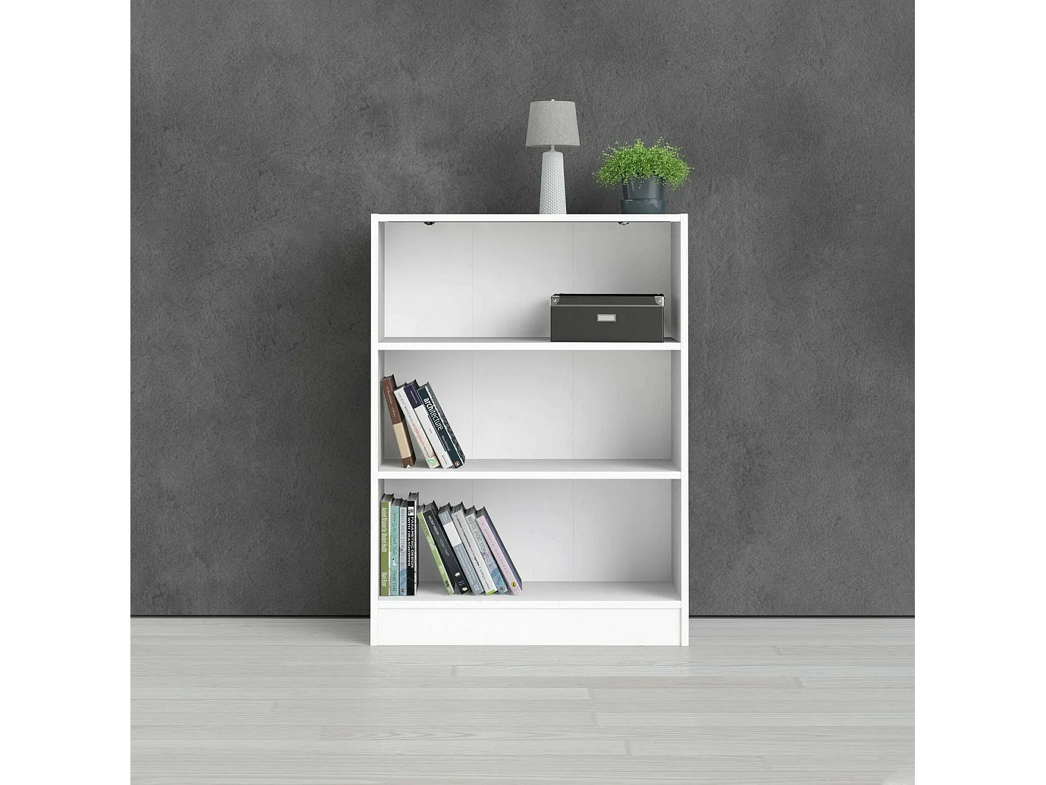 Droman boekenkast, Kantoorplank, Boekenkast, Bibliotheek, 79x27 h107 cm, Wit