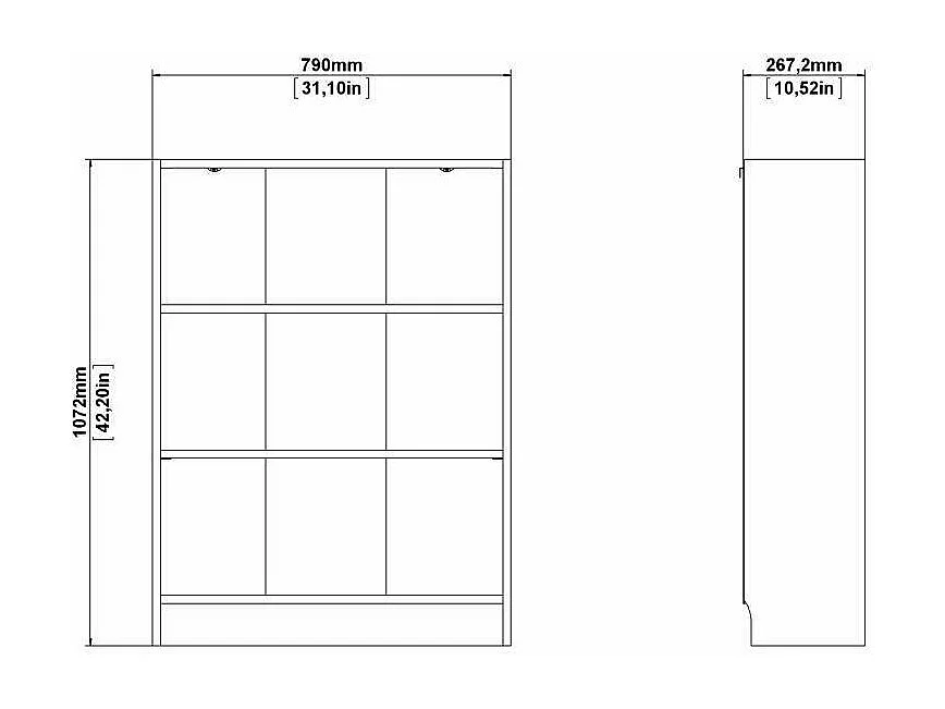 Droman boekenkast, Kantoorplank, Boekenkast, Bibliotheek, 79x27 h107 cm, Wit