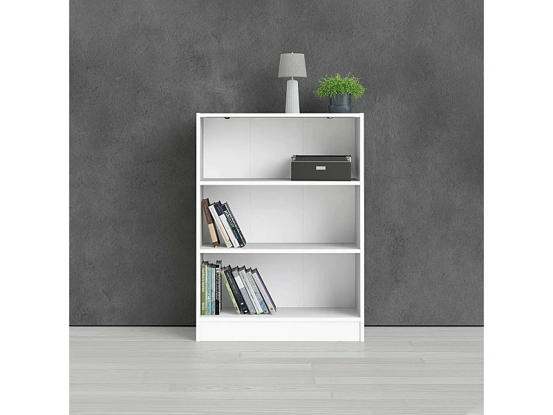 Droman boekenkast, Kantoorplank, Boekenkast, Bibliotheek, 79x27 h107 cm, Wit