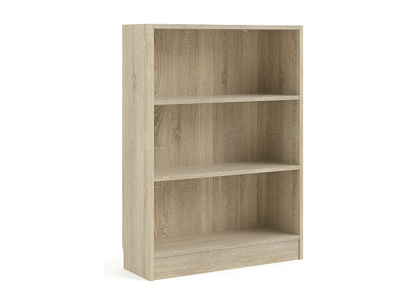 Bibliothèque Droman, Etagère de bureau, Porte-livre mobile, Librairie, 79x27 h107 cm, Chêne