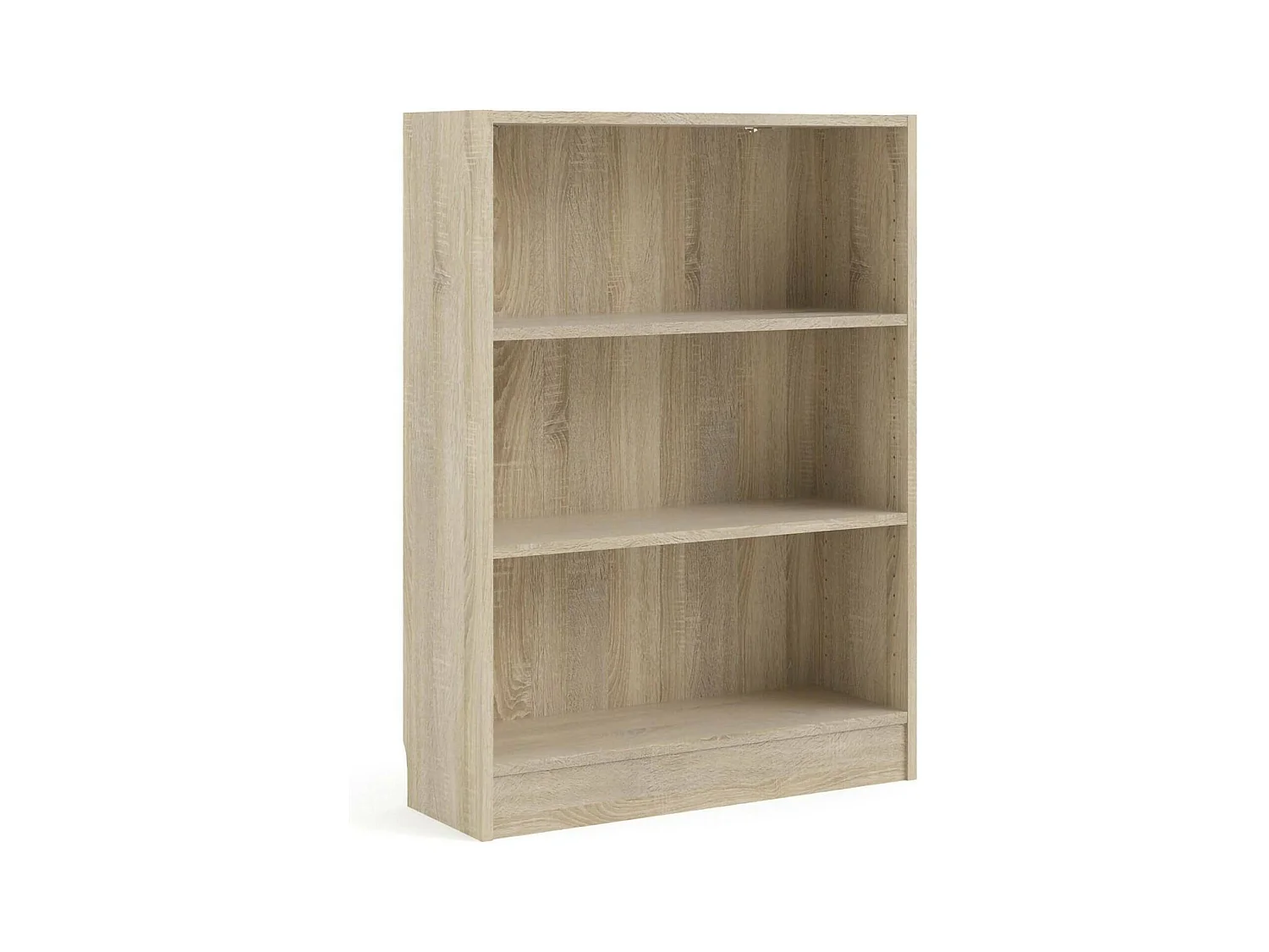 Bibliothèque Droman, Etagère de bureau, Porte-livre mobile, Librairie, 79x27 h107 cm, Chêne