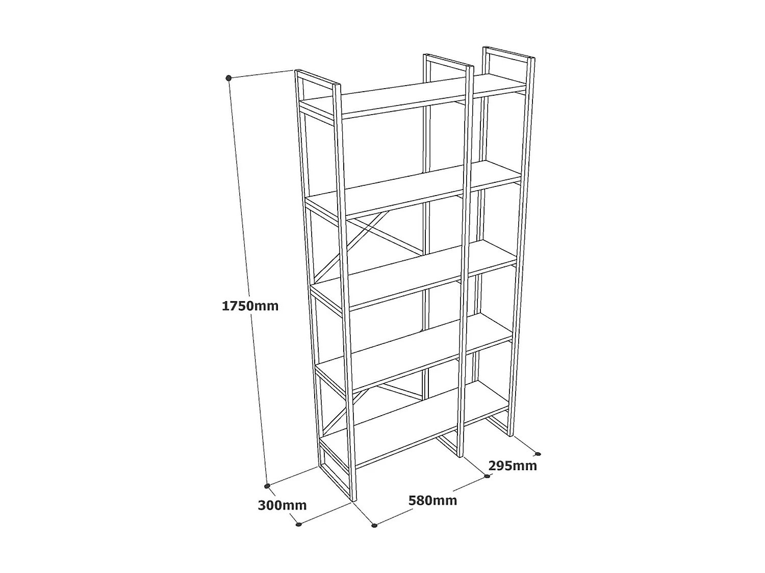 Bibliothèque Ddesplanche, Etagère de bureau, Porte-livre mobile, Librairie, 88x30 h175 cm, Gris et Marbre