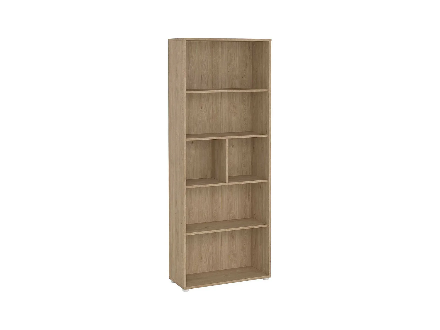 Bibliothèque Dsposit, Etagère de bureau, Porte-livre mobile, Librairie, 80x34 h205 cm, Chêne clair