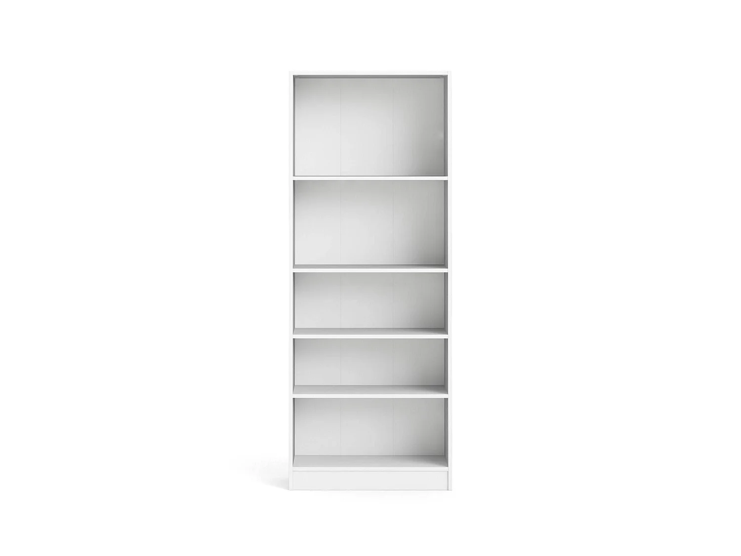 Bibliothèque Driber, Etagère de bureau, Porte-livre mobile, Librairie, 79x27 h203 cm, Blanc