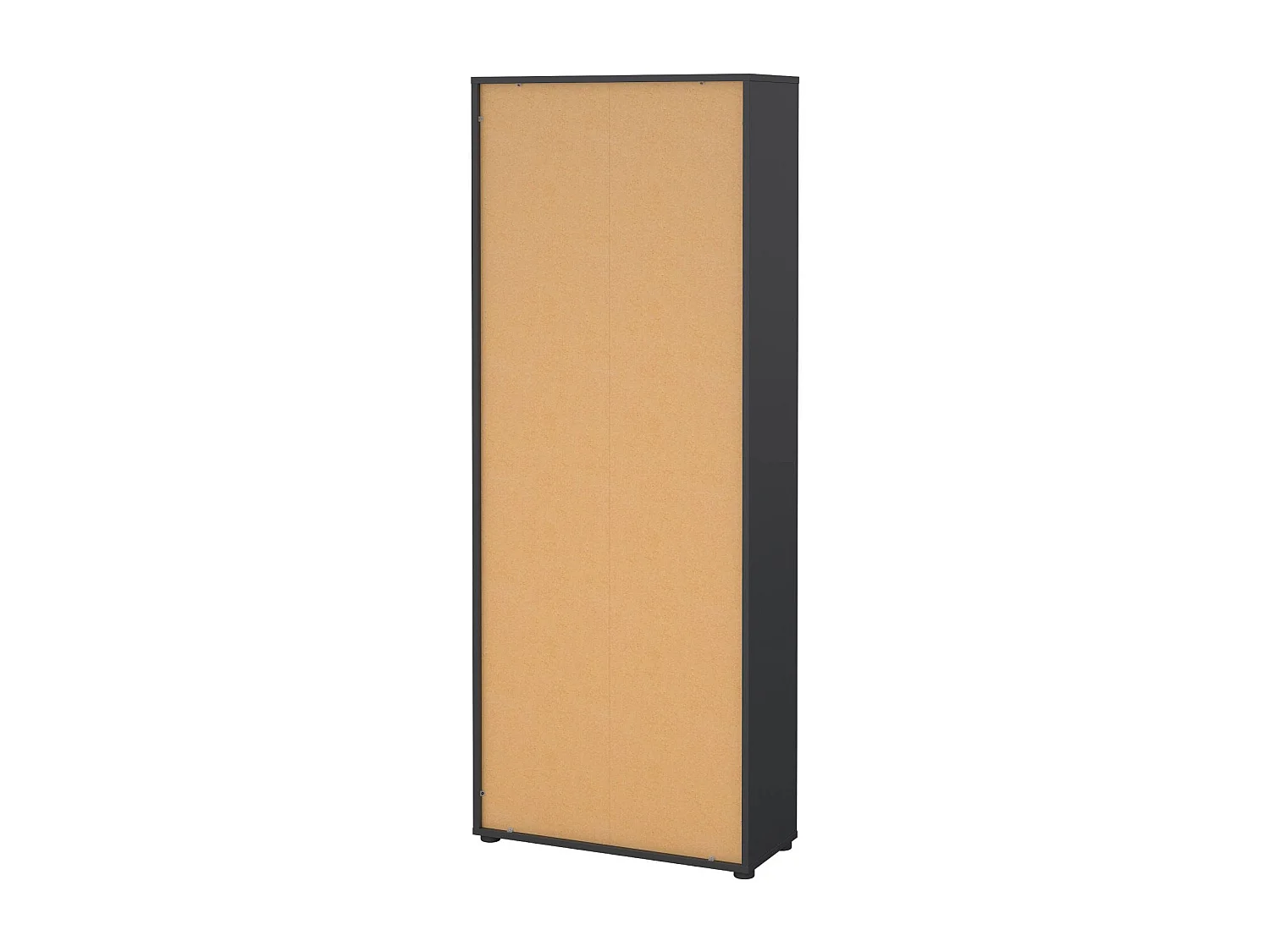 Bibliothèque Dtassott, Etagère de bureau, Porte-livre mobile, Librairie, 80x34 h205 cm, Chêne et Gris