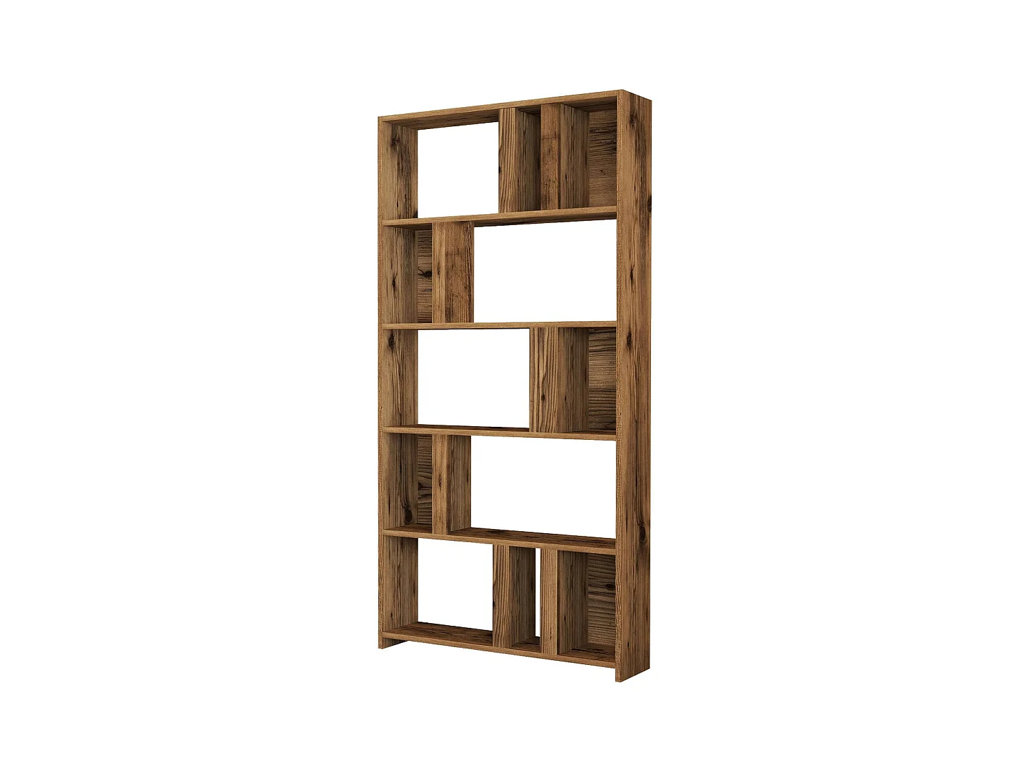 Bibliothèque Dmaestripier, Etagère de bureau, Porte-livre mobile, Librairie, 90x20 h180 cm, Noyer