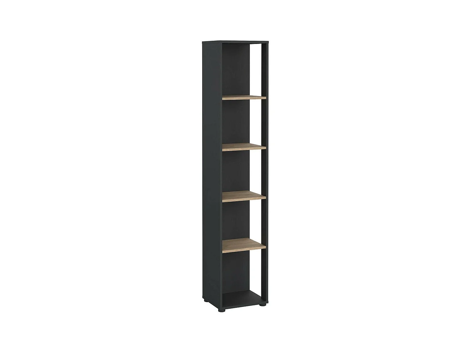 Dtalarin boekenkast, Kantoorplank, Boekenkast, Bibliotheek, 41x34 h205 cm, Eiken en Grijs