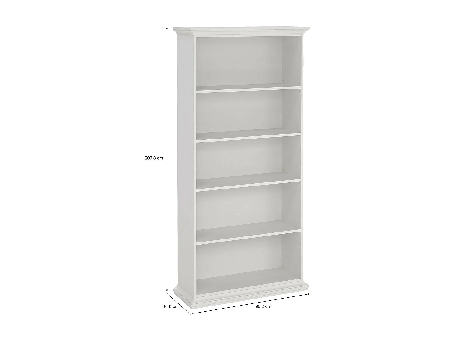 Bibliothèque Dtaran, Etagère de bureau, Porte-livre mobile, Librairie, 96x37 h201 cm, Blanc