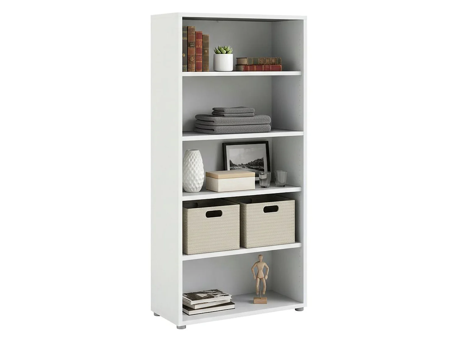 Dtedold boekenkast, Kantoorplank, Boekenkast, Bibliotheek, 89x40 h186 cm, Wit
