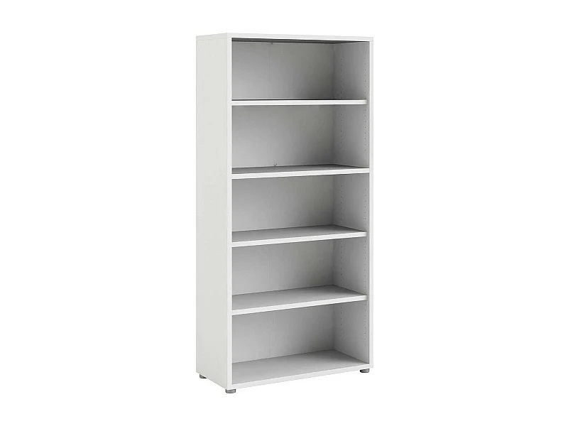 Bücherregal Dtedold, Büroregal, Mobiler Buchhalter, Bücherbrett, 89x40 h186 cm, WeiÃŸ