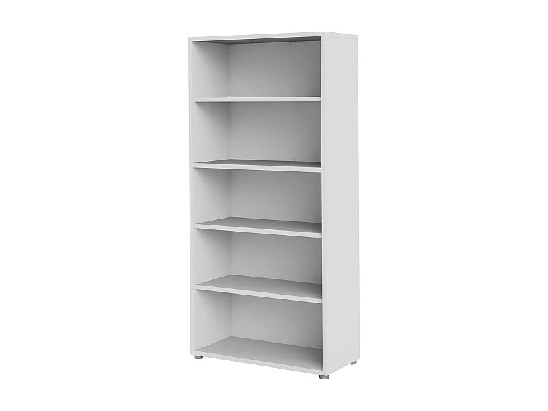 Bibliothèque Dtedold, Etagère de bureau, Porte-livre mobile, Librairie, 89x40 h186 cm, Blanc