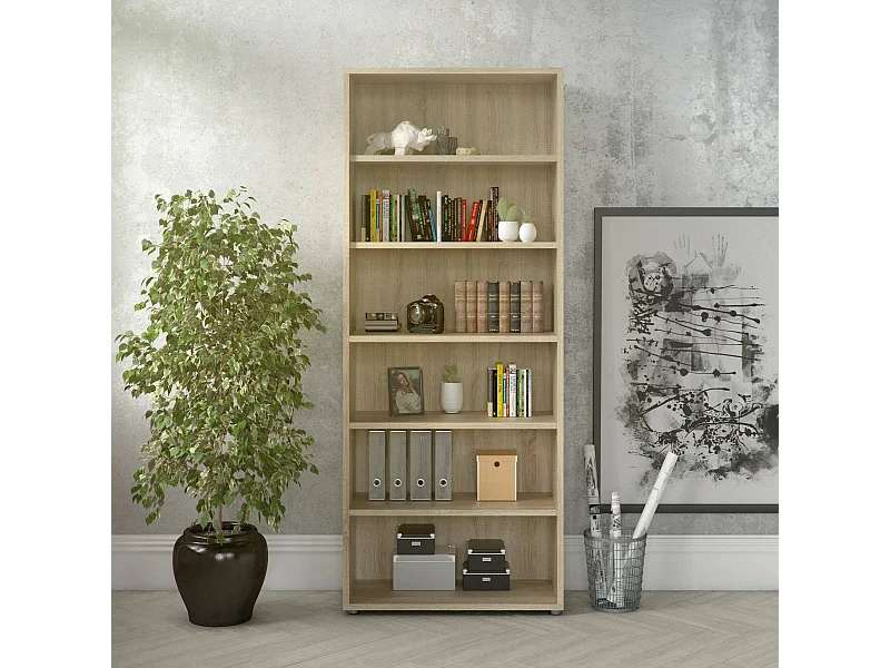 Libreria Armon, 5 Ripiani, 40.1x89.2x221.7h cm Marrone, Biblioteca