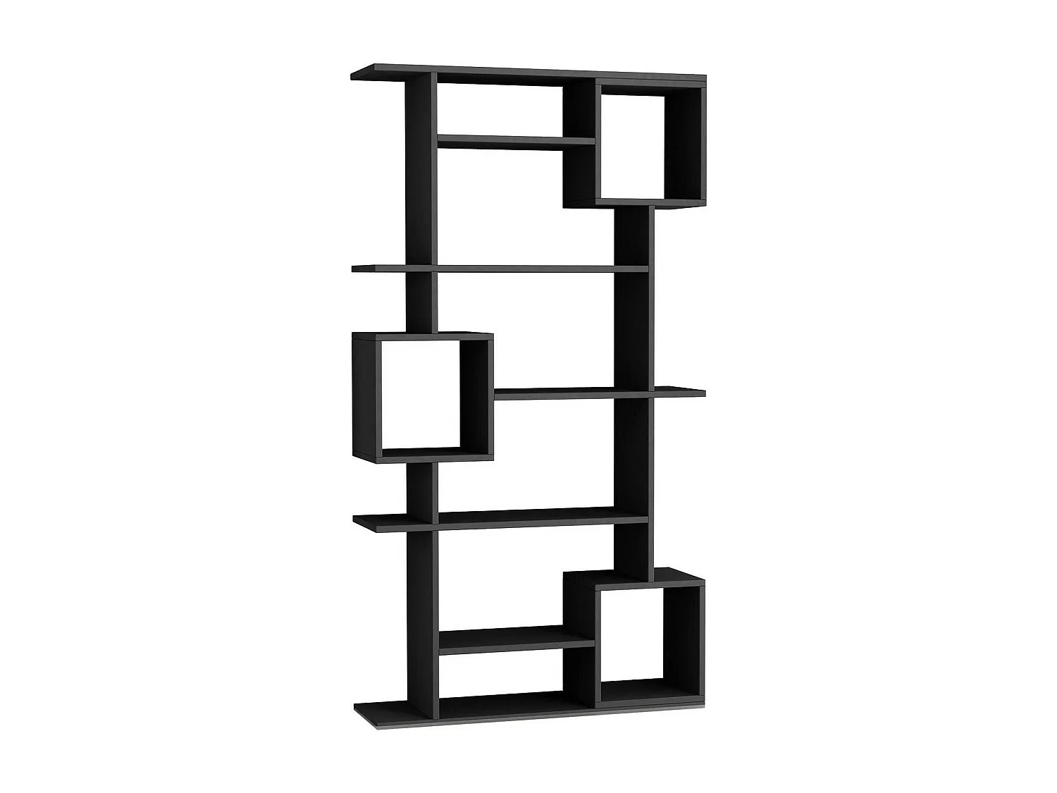 Bibliothèque Dgiorgett, Etagère de bureau, Porte-livre mobile, Librairie, 92x28 h173 cm, Anthracite