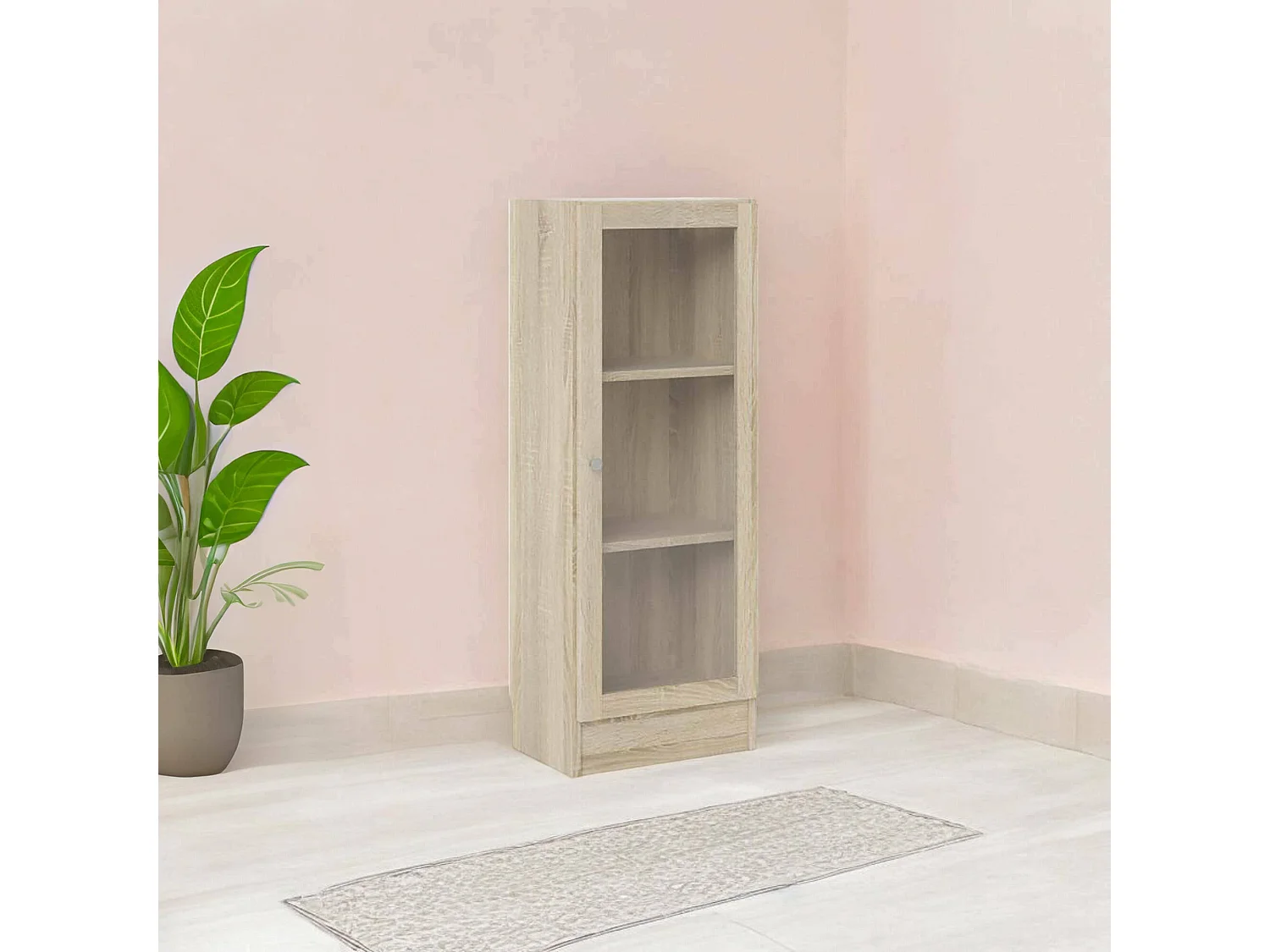 Bibliothèque Dsivigli, Etagère de bureau, Porte-livre mobile, Librairie, 41x28 h107 cm, Chêne