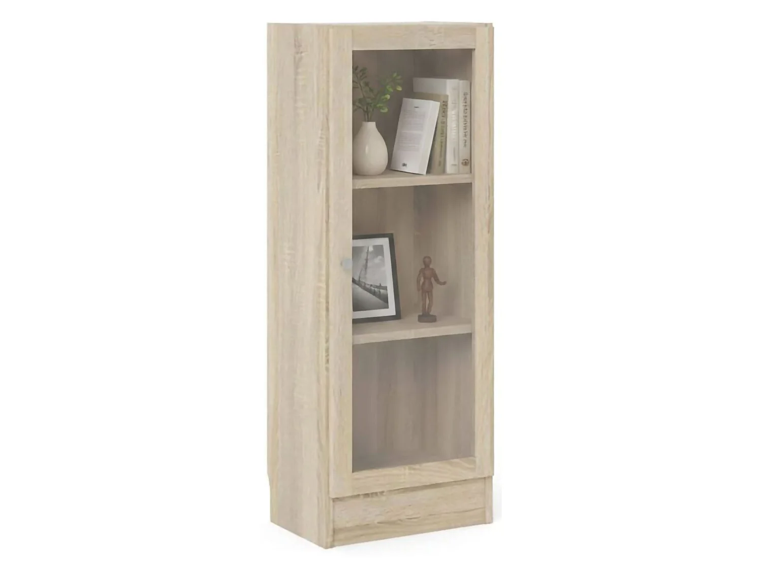 Bibliothèque Dsivigli, Etagère de bureau, Porte-livre mobile, Librairie, 41x28 h107 cm, Chêne