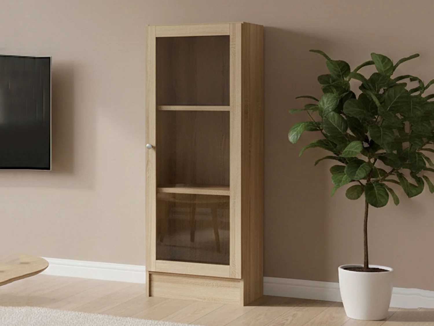 Bibliothèque Dsivigli, Etagère de bureau, Porte-livre mobile, Librairie, 41x28 h107 cm, Chêne