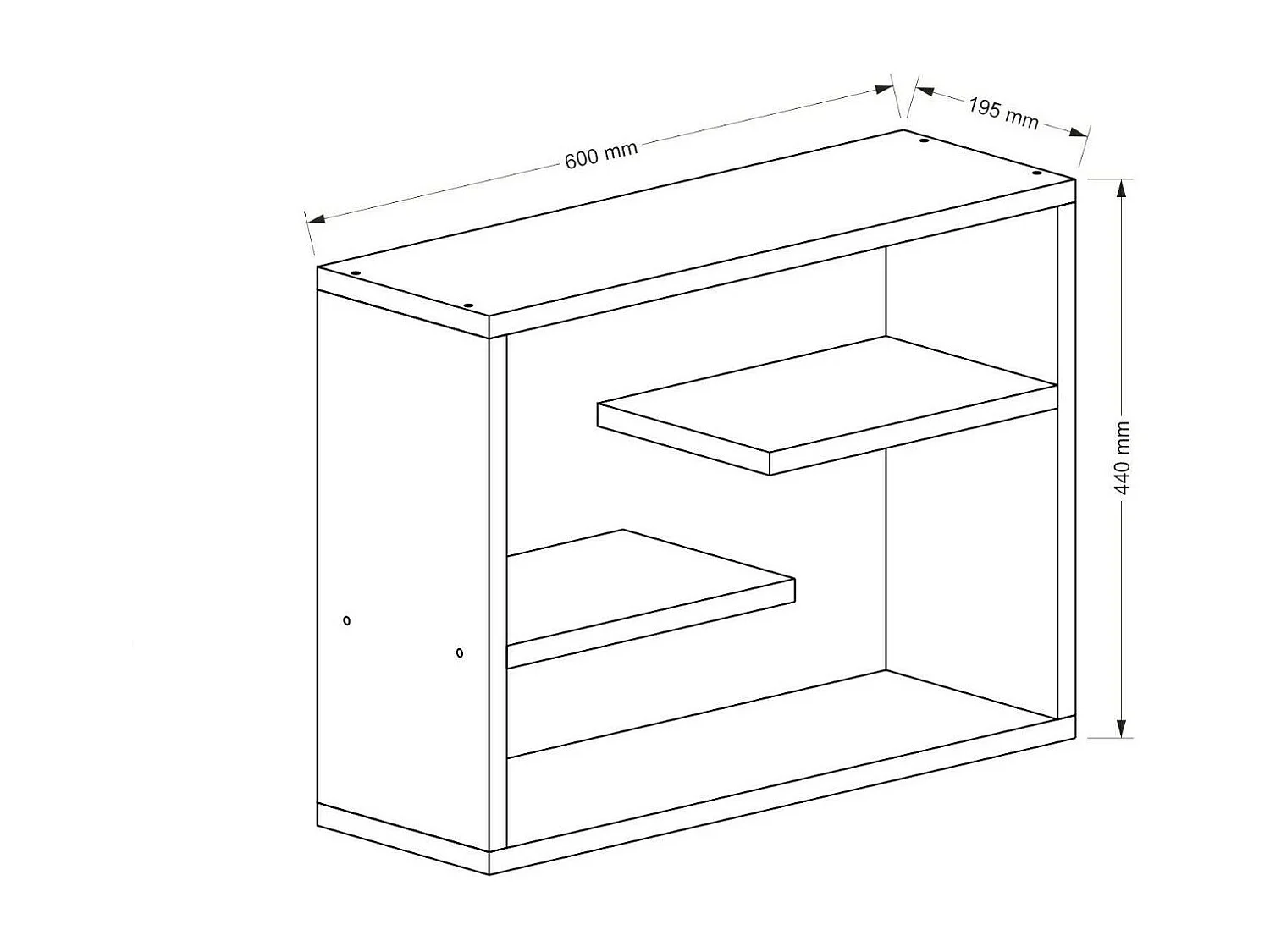 Dibrahimovi plank, Plank, Wandplank, Multifunctionele planken, 60x20 h44 cm, Walnoot