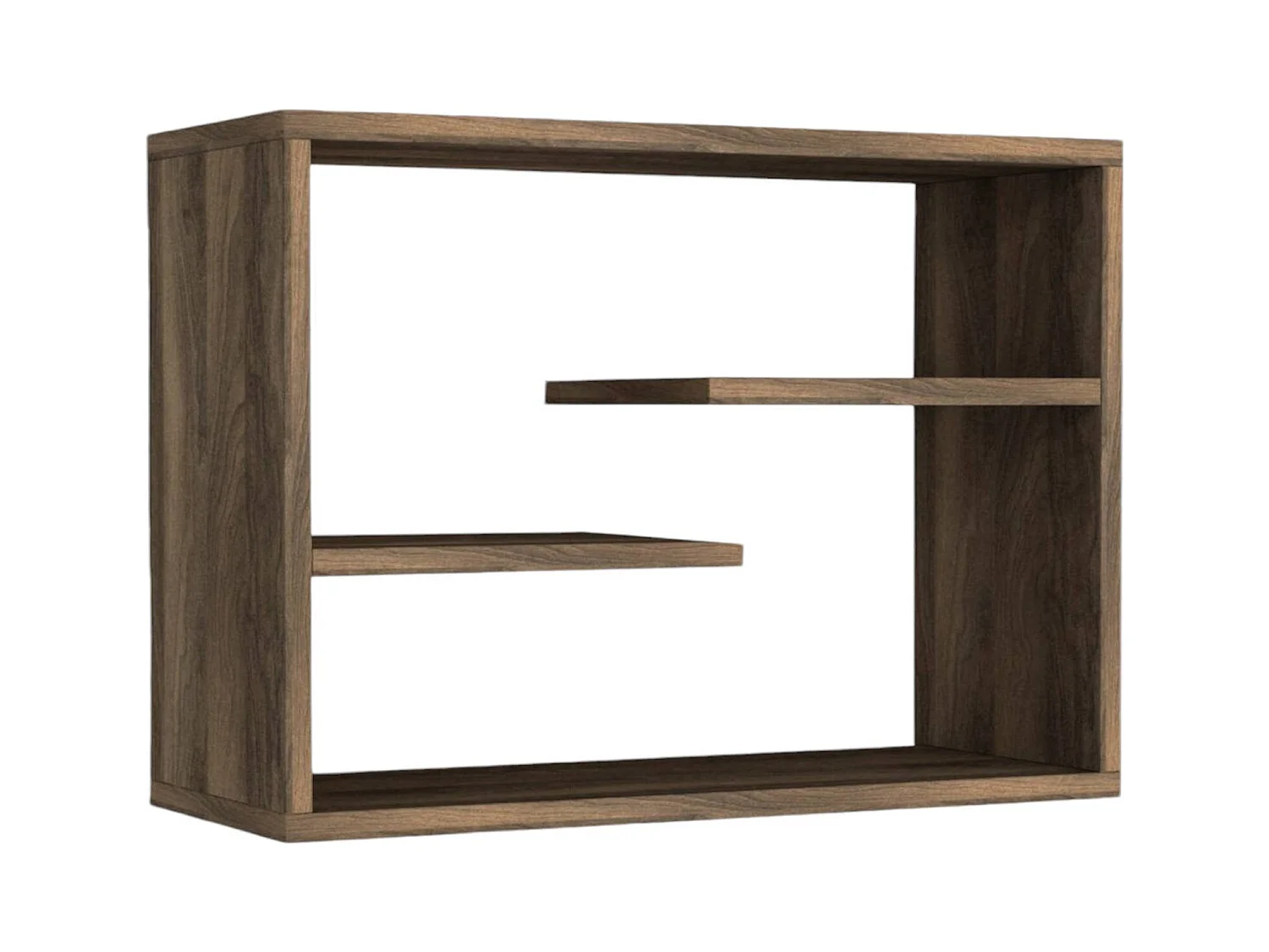 Étagère murale Dibrahimovi, Étagère, Tablette murale, Rayonnage polyvalent, 60x20 h44 cm, Noyer