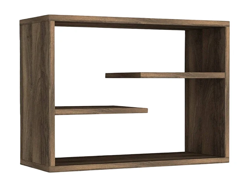 Étagère murale Dibrahimovi, Étagère, Tablette murale, Rayonnage polyvalent, 60x20 h44 cm, Noyer