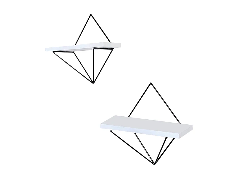 Dgabrieleelhilal plank, Plank, Wandplank, Multifunctionele planken, 22x14 h30 cm, Zwart en Wit