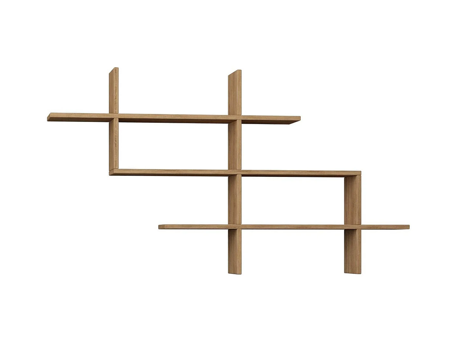 Étagère murale Dlocatell, Étagère, Tablette murale, Rayonnage polyvalent, 150x22 h82 cm, Chêne