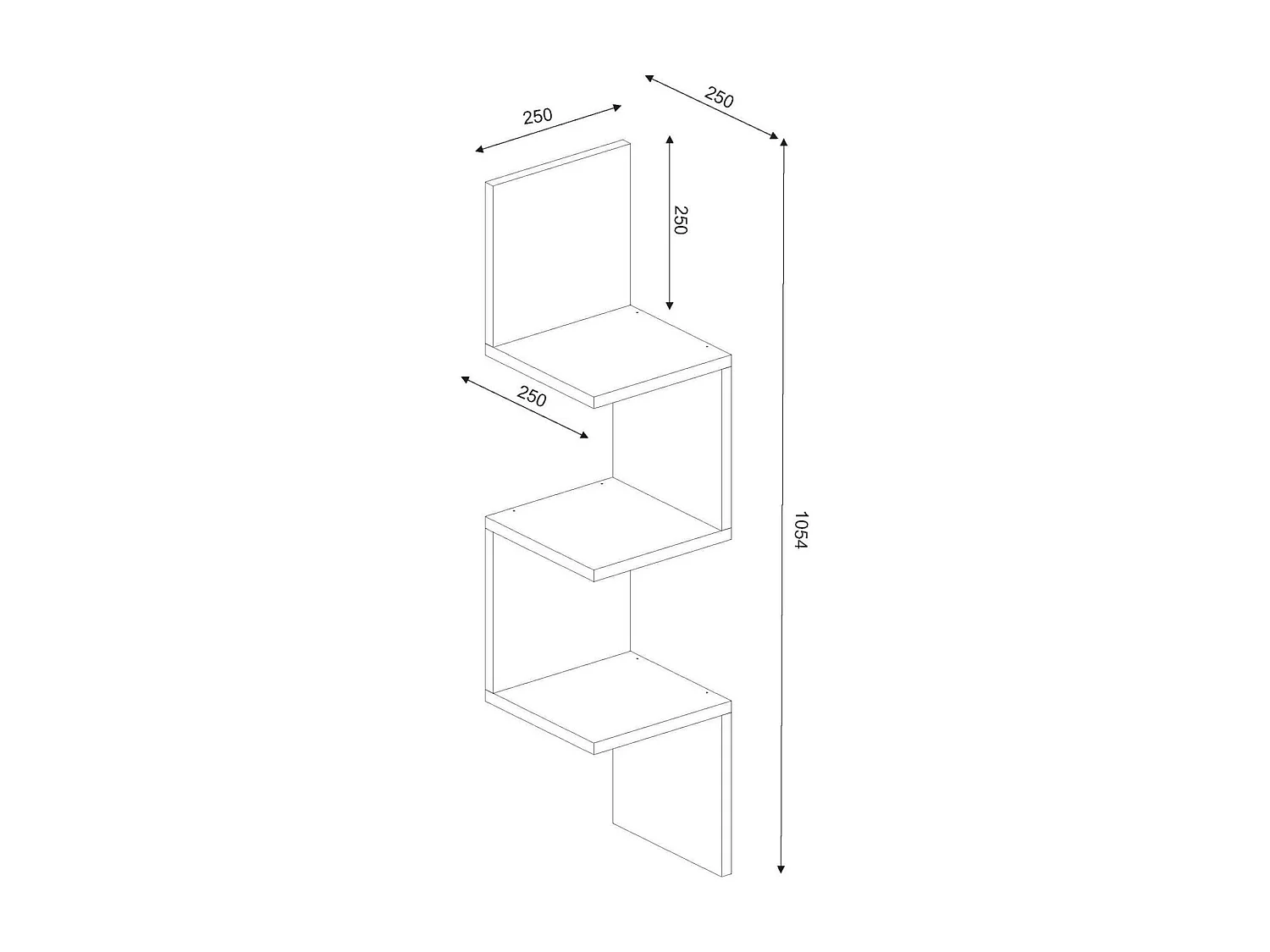 Étagère murale Dgiampaol, Étagère, Tablette murale, Rayonnage polyvalent, 25x25 h105 cm, Blanc