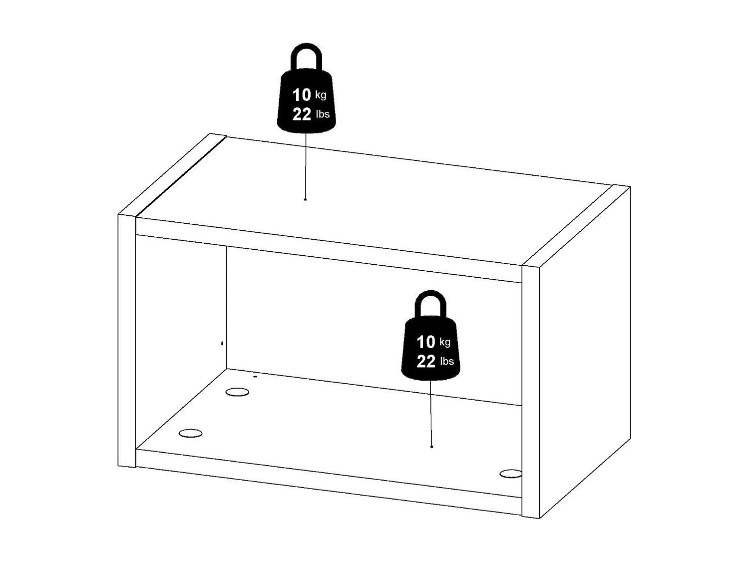 Étagère murale Dtess, Étagère, Tablette murale, Rayonnage polyvalent, 44x25 h26 cm, Noyer