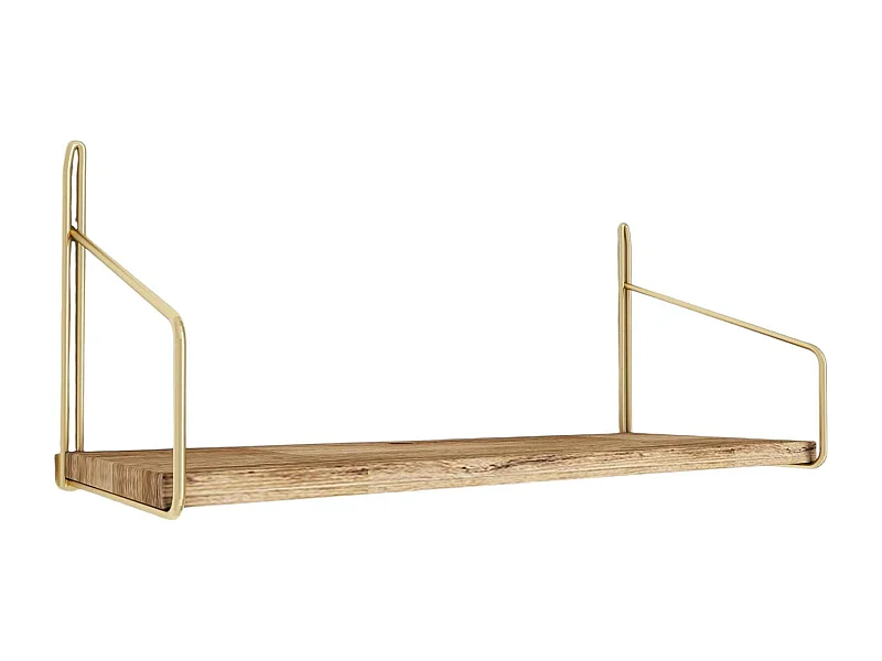 Dgagliardin plank, Plank, Wandplank, Multifunctionele planken, 45x16 h16 cm, Goud en Bruin