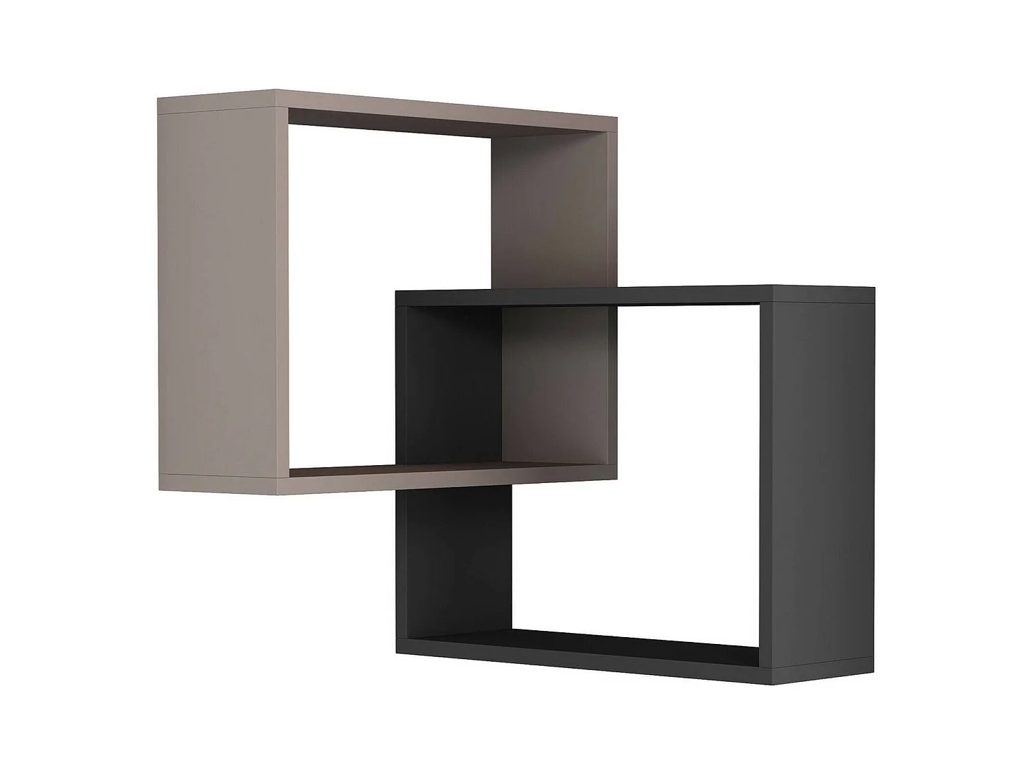 Étagère murale Dabbaszade, Étagère, Tablette murale, Rayonnage polyvalent, 68x60 h68 cm, Beige et Anthracite