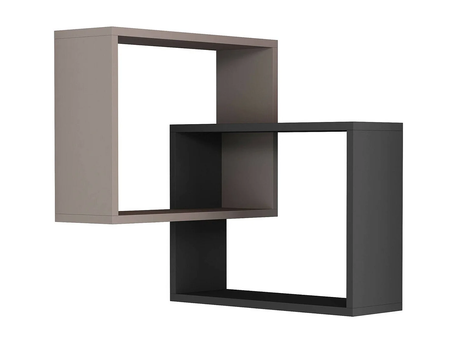Étagère murale Dabbaszade, Étagère, Tablette murale, Rayonnage polyvalent, 68x60 h68 cm, Beige et Anthracite