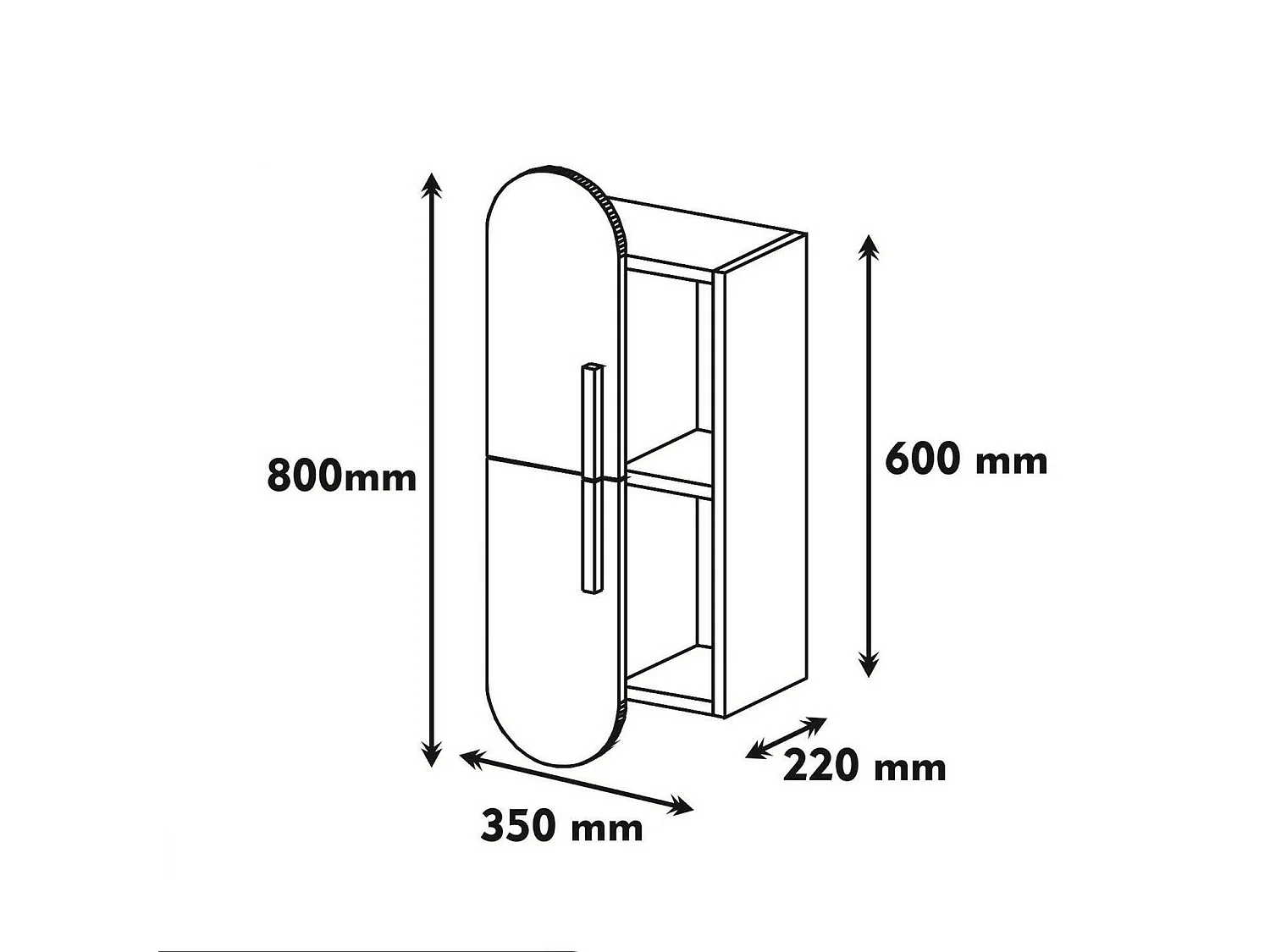 Dpittarell plank, Plank, Wandplank, Multifunctionele planken, 35x22 h60 cm, Walnoot en Crème